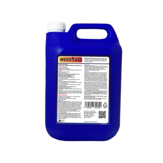 Weed & Go 5L Ready-to-Use Weedkiller - Formula Asam Asetat Cepat Tindakan untuk Mengendalikan Lumut & Gulma di Jalan Masuk, Jalan Setapak & Teras (Terlihat Hasil dalam 4 Jam)